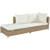 3-Piece Rattan Sofa Set With Adjustable Chaise Lounge Frame