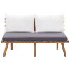 4 Piece Patio Lounge Set with Cushions Solid Wood Acacia