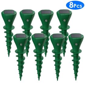 8Pcs Solar Powered Mole Repellent Waterproof Solar Animal Repellers For Moles Gophers Groundhogs Snakes Voles Outdoor Vibration Stake For Farm Garden
