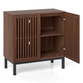 Buffet Cabinet With Storage 32 Inch Wooden Sideboard Coffee Bar Station With Adjustable Shelf Anti-toppling Devices
