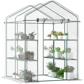 3-Tier Mini Walk-In Greenhouse – Portable Garden Kit With Zip Door