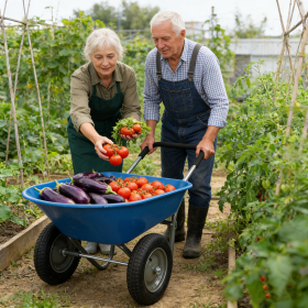 Wheel Barrow Two Wheeled Trolley For Blue Garden 15 Inch Pneumatic Wheel WB189BL