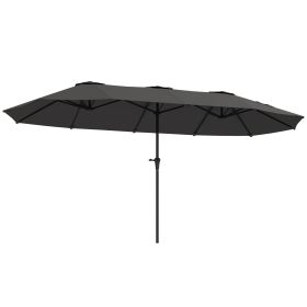 13 Ft. Extra Large Patio Umbrella With Easy Crank Handle, Vents For Outdoor, Patio, Dark Gray