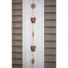 8.5 Ft. Buddha Head Cups & Ohm Ornaments Copper Rain Chain Gutter Downspout