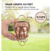 8.5 Ft. Buddha Head Cups & Ohm Ornaments Copper Rain Chain Gutter Downspout