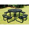 Heavy Duty Steel Round Metal Table With Benches