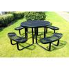 Heavy Duty Steel Round Metal Table With Benches