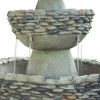 Outdoor Garden Patio 3-Tier Polyresin Stone Water Fountain with Pump
