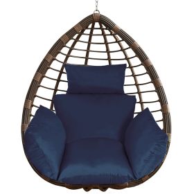 Replacement Cushion For Hanging Egg & Basket Chairs (Thick & Soft) (Color: Navy blue)