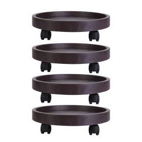 4Pcs Plant Caddy With Wheels Up To 187LBS Load Capacity Rolling Plant Stand With 4Pcs 360 Degree Swirling Wheels For Indoor Outdoor 12.8in 14in Size O (Option: 12.8in)