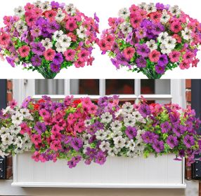Nepfaivy Artificial Outdoor Flowers UV-Resistant - Realistic Artificial Flowers For Outdoors, Fade Resistant Fake Flowers For Outside, Plastic Faux Fl (Option: W13696012)