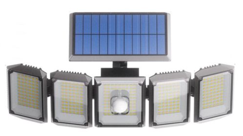 Bright White (7000K) Solar Flood Light With 5 Adjustable Panels - Split Design (Option: 1PCs)