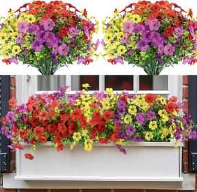 Nepfaivy Artificial Outdoor Flowers UV-Resistant - Realistic Artificial Flowers For Outdoors, Fade Resistant Fake Flowers For Outside, Plastic Faux Fl (Option: W13696013)