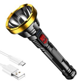 Plastic Bright Flashlight USB Charging Led Super Bright Long Shot (Option: )