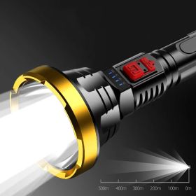 90000LM LED Flashlight Tactical Light Torch USB Rechargeable Super Bright Light (Color: )