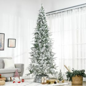 9' Unlit Snow Flocked Pine Artificial Christmas Tree with Realistic Branches and 1159 Tips (Option: Green-820x280x300 mm)