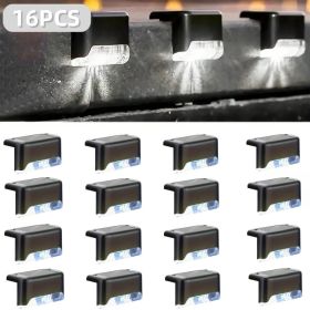 Solar Deck & Step Lights – Waterproof Outdoor LED Lighting (Option: White Light 16Pack)