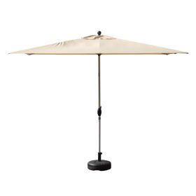 Rectangle Patio Umbrella With Crank Lift And Tilt Function, Beige   Base Not Included (Option: beige)
