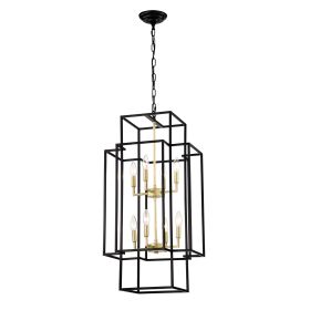 Industrial Farmhouse 8-Light Tiered Pendant Chandelier (Option: Matte Black)