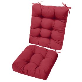 2-Pc Waterproof Rocking Chair Cushion Set - Non-Slip, Oxford Cloth (Color: Wine Red)