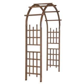 7FT Wooden Garden Arbor, Wedding Arch Backdrop Stand For Ceremony Party, Garden Pergola With Trellis For Climbing Plants, Dark Brown (Option: Dark brown)