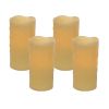 LED Wax Dripping Pillar Candle (Set of 4) 3"Dx6"H Wax/Plastic
