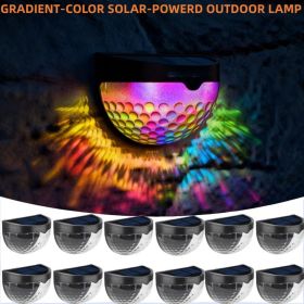 6-Pack Solar Fence Lights: Waterproof Outdoor Deck & Step Lighting (Black) (Option: RGB Lights-12PCS)