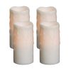 LED Wax Dripping Pillar Candle (Set of 4) 3"Dx6"H Wax/Plastic