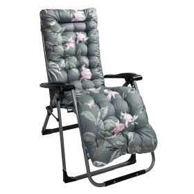 Thick Padded Chaise Cushion For Indoor/Outdoor Use - Recliner & Rocker Mat (Option: GreyGreenLeaf-Standard)