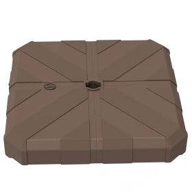 Square Patio Umbrella Base, Cantilever Offset Umbrella Base Heavy Duty Outdoor Umbrella Stand Base, Filled Up To 143lbs With Stand Or 130lbs With Wate (Option: BROWN)