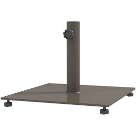 Square Patio Umbrella Base, 29 Lbs Metal Umbrella Stand Base With Adjustable Foot Pads, Heavy Duty Patio Umbrella Holder For 1.51.9 Umbrella Poles For (Option: BROWN)