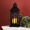 Lantern W/3"x3" LED Candle (Set of 2) 12.25"H Iron/Glass/Plastic