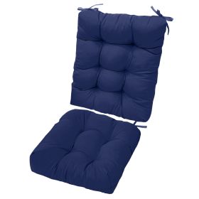2-Pc Waterproof Rocking Chair Cushion Set - Non-Slip, Oxford Cloth (Color: Navy blue)