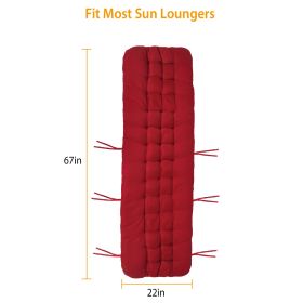 Thick Padded Chaise Cushion For Indoor/Outdoor Use - Recliner & Rocker Mat (Option: Red-Standard)