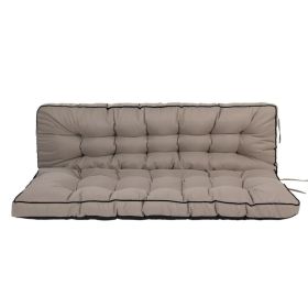 Outdoor Swing Cushions 55 Inch, Waterproof 4' Thick Porch Swing Cushion Replacement With Backrest And Ties, Comfortable 2-3 Seat Pation Swing Pad For (Option: defaulttitle)