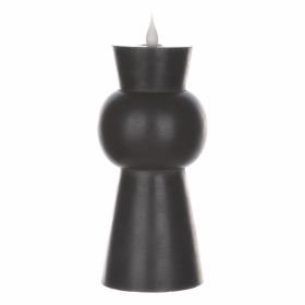 Simplux LED Candle With 4 & 8 Hour Timer (Set of 2) 3.5" x 7.5" High Wax/Plastic (Color: Black)