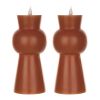 Simplux LED Candle With 4 & 8 Hour Timer (Set of 2) 3.5" x 7.5" High Wax/Plastic