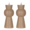 Simplux LED Candle With 4 & 8 Hour Timer (Set of 2) 3.5" x 7.5" High Wax/Plastic