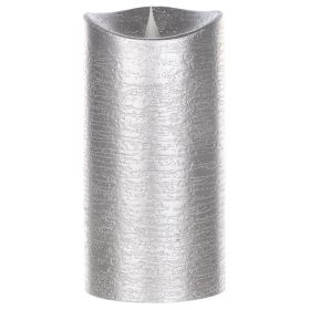 Simplux LED Candle Set With Timer (Pair of 2) 3.5" x 7.5"H Wax/Plastic (Color: Silver)