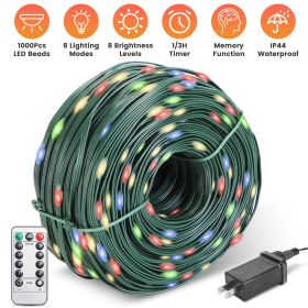 330FT String Lights Outdoor Christmas Decoration Lights With Remote IP44 Waterproof 8 Lighting Modes 8 Brightness Timer Plug In Fairy Light Xmas House (Option: Colorful Lighting)