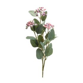 Set Of 2 Berry Spray Polyester Stem (Color: Pink, Green)