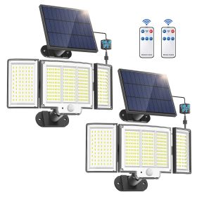 Adjustable 348 LED Solar Security Light With Remote - All-Weather Design (Option: 2PACK)