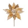 Set Of 2 Poinsettia Polyester Stem