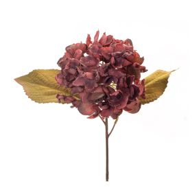 17"H Hydrangea Set Of 6 Polyester Stem (Color: Red)