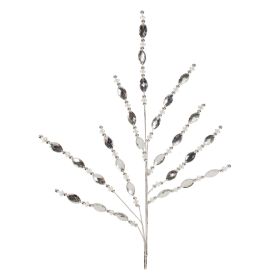 2 Piece Plastic Bead Spray For Artificial Flora (Color: Silver)
