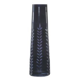 9" Tall Clear Glass Plant-Flower Vase (Color: Blue)