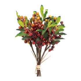 Set Of 2 Styrofoam Polyester-Plastic Berry Bundle (Color: Red, Green)