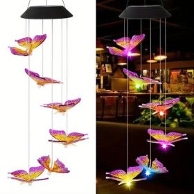 Solar Butterfly Wind Chime Light (Color-Changing LED) (Option: 1sets)