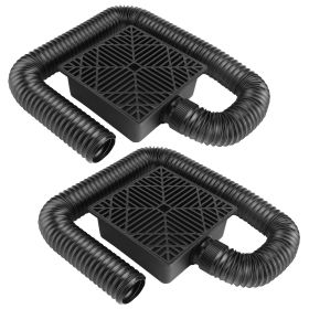 2Pcs Gutter Downspout Extension Low Profile No Deep Digging Catch Basin Downspout Extender With 4.9FT Flexible Extendable Hose For House Foundation Pr (Option: Black)