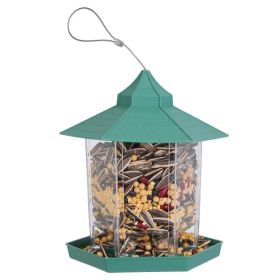 1Pc Hanging Gazebo Wild Bird Feeder Outdoor Bird Seed Station With Large Capacity 6 Feeder Interface For Garden Patio Park Weatherproof Easy To Refill (Option: GREEN)